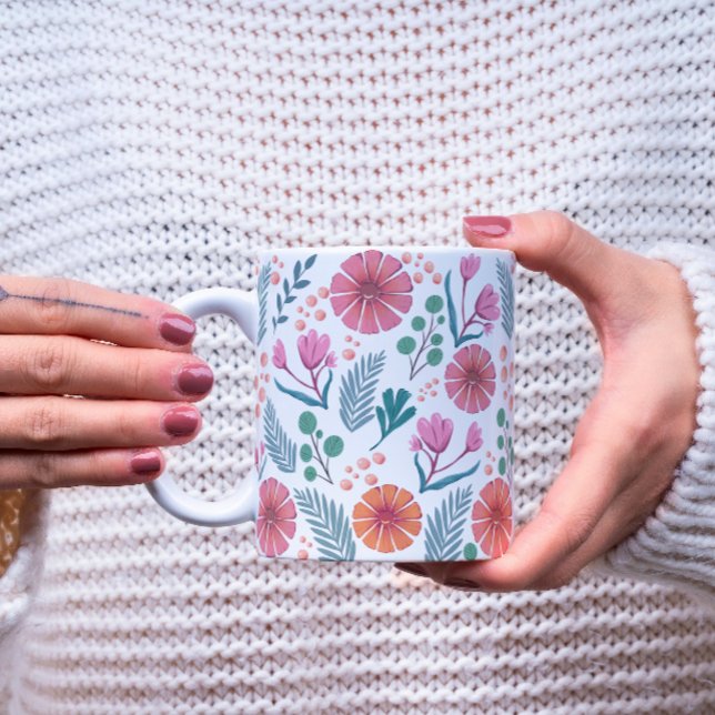 Spring Floral Botanical Pattern Colourful Mug (Creator Uploaded)