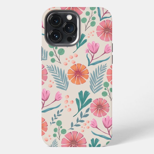 Spring Floral Botanical Pattern Colourful Phone Ca iPhone Case (Back)