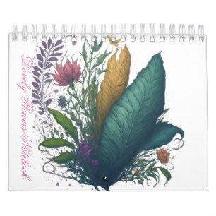 Spring Floral Botanical Pattern Spiral Calendar