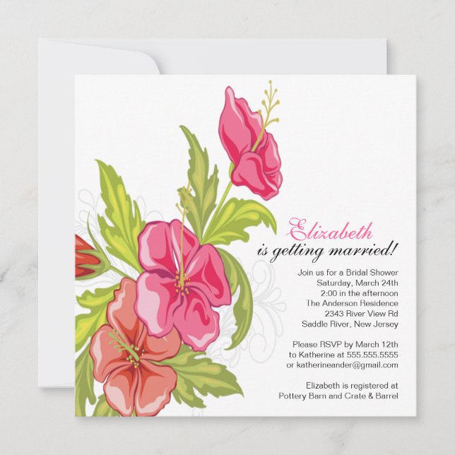 Spring Floral Bridal Shower Invitation (Front)