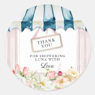 Spring Floral Bridal Shower Round Stickers