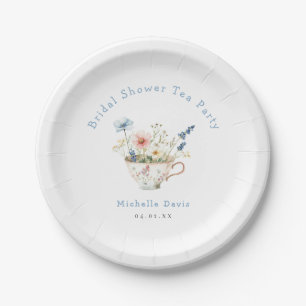 Spring Floral Bridal Shower Tea Party Paper Plate
