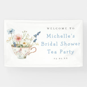 Spring Floral Bridal Shower Tea Party Welcome Banner
