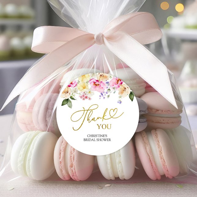 Spring Floral Bridal Shower Thank You Sticker (Creator Uploaded)