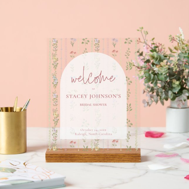 Spring Floral Bridal Shower Welcome Sign (Wedding)