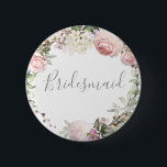 Spring Floral Bridesmaid Button<br><div class="desc">Custom</div>