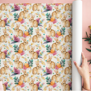 Spring Floral Bunnies Galore  Wrapping Paper