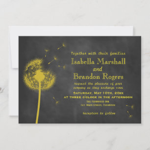 Spring Floral Chalkboard Wedding Invitation