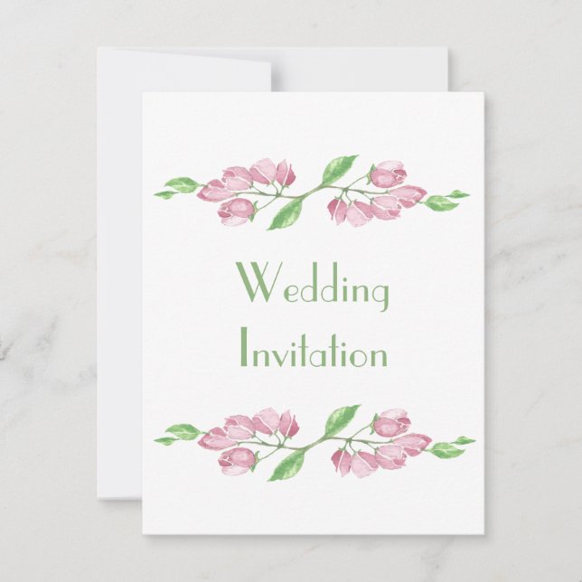 Spring Floral Cherry Blossom Wedding Invitation (Front)