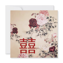 Spring floral Chinese Wedding Invitation
