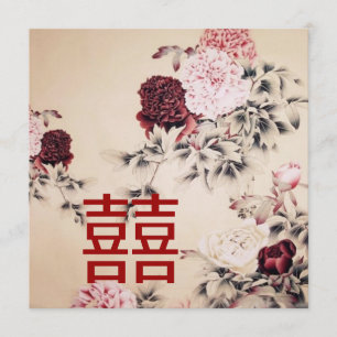 Spring floral Chinese Wedding Invitation
