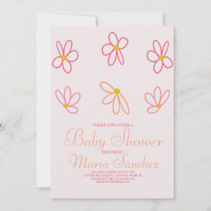 Spring Floral Colourful Daisies Garden Baby Shower Invitation