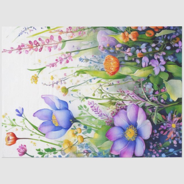 Spring Floral Colourful Tissue Paper (Front)