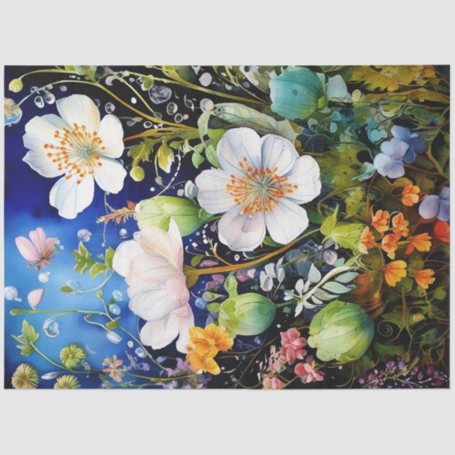 Spring Floral Colourful Tissue Paper (Front)