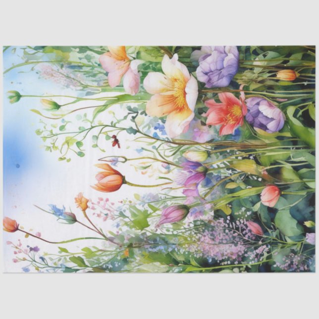 Spring Floral Colourful Tissue Paper (Front)