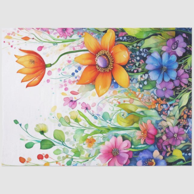 Spring Floral Colourful Tissue Paper (Front)