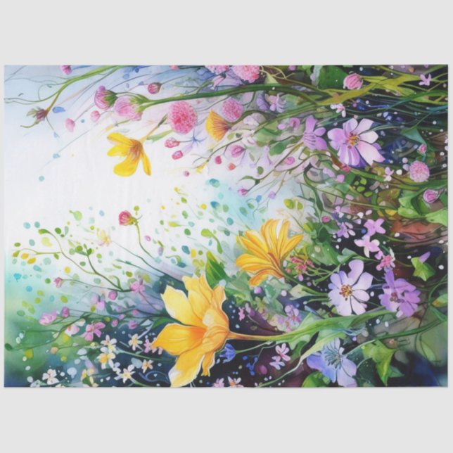 Spring Floral Colourful Tissue Paper (Front)