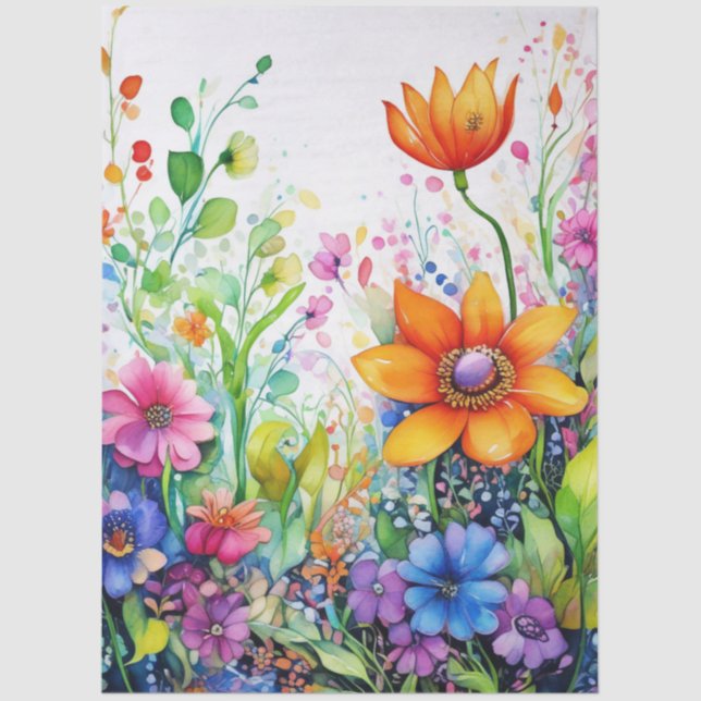 Spring Floral Colourful Tissue Paper (Front)