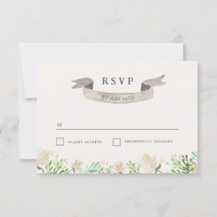 Spring Floral Crest Wedding RSVP Card