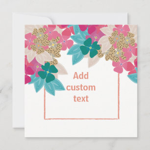 Spring floral cute girly modern invitation