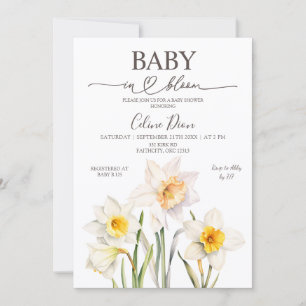 Spring Floral Daffodil Baby Shower Invitation