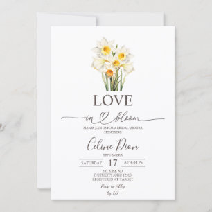Spring Floral Daffodil Wreath Love in Bloom Invitation