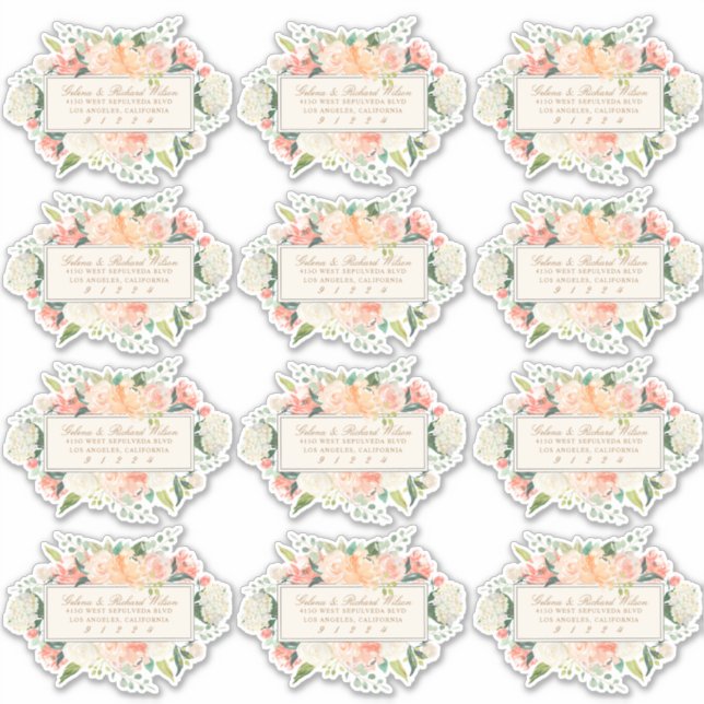 Spring Floral Deliver to Guest Address Labels (Front)