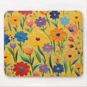 Spring floral design mouse mat