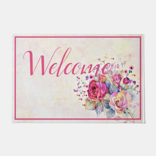 Spring floral  doormat (Front)