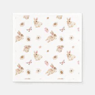 Spring Floral Easter Bunny Baby Shower Napkin