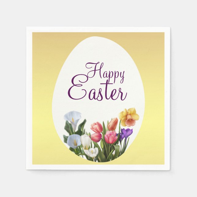 Spring Floral Easter Springtime Flowers Elegant Napkin (Front)