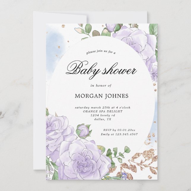spring floral elegant Baby Shower Invitation (Front)
