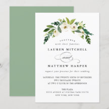 Spring Floral Elegant Wedding Invitation
