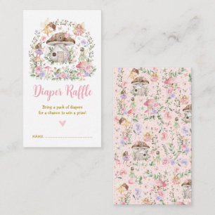 Spring Floral Fairy Enchanted Forest Diaper Raffle Enclosure Card