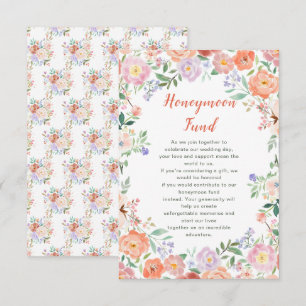 Spring Floral Flowers Wedding  honeymoon Fund Enclosure Card