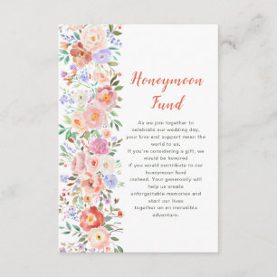 Spring Floral Flowers Wedding honeymoon Fund Enclosure Card
