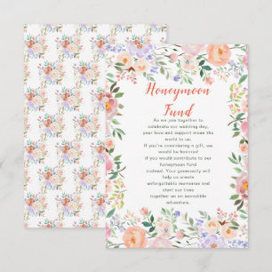Spring Floral Flowers Wedding honeymoon Fund Enclosure Card