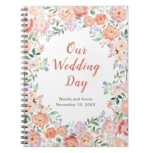 Spring Floral Flowers Wedding Planner Notebook