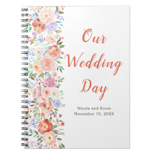 Spring Floral Flowers Wedding Planner Notebook