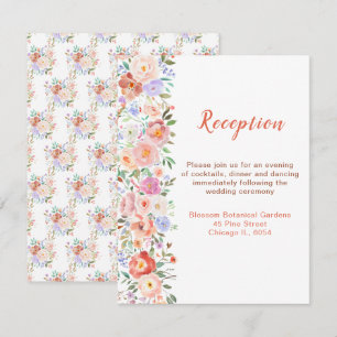 Spring Floral Flowers Wedding Reception Enclosure Card