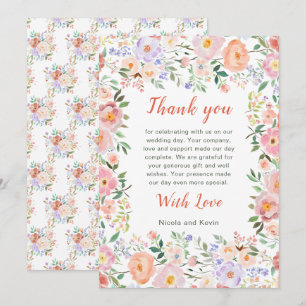 Spring Floral Flowers Wedding Thank You Card