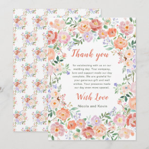 Spring Floral Flowers Wedding Thank You Card