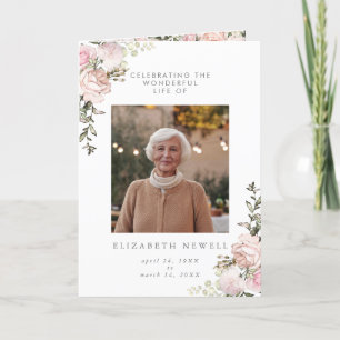 Spring Floral Folded Celebration of Life Program Programme