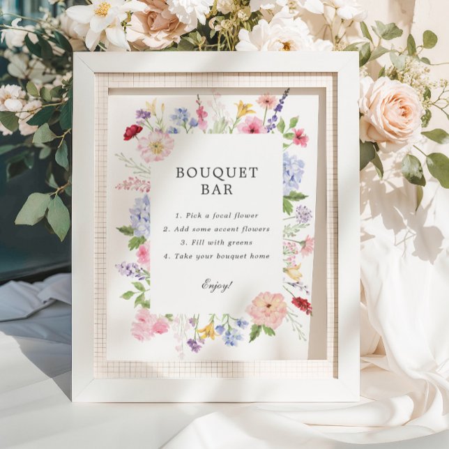 Spring Floral Frame Bouquet Bar Poster (Creator Uploaded)