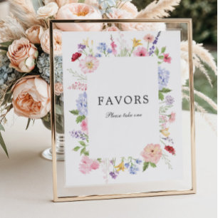 Spring Floral Frame Favours Poster