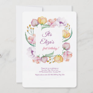 Spring Floral Frame Invitation