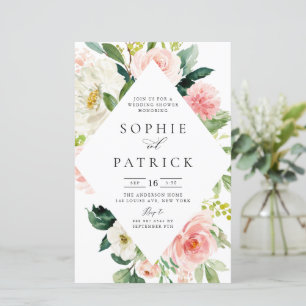 Spring Floral Frame Wedding Shower Invitation