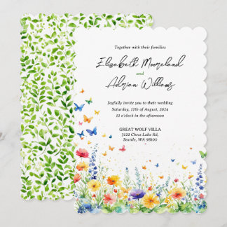 Spring Floral Garden Butterflies Invitation
