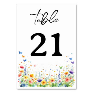 Spring Floral Garden Butterflies Table Numbers