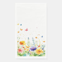 Spring Floral Garden Butterfly Guest Towel